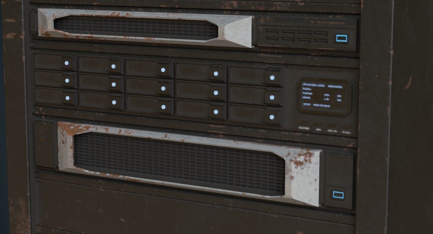 Server 2B Low-poly 3D model_6