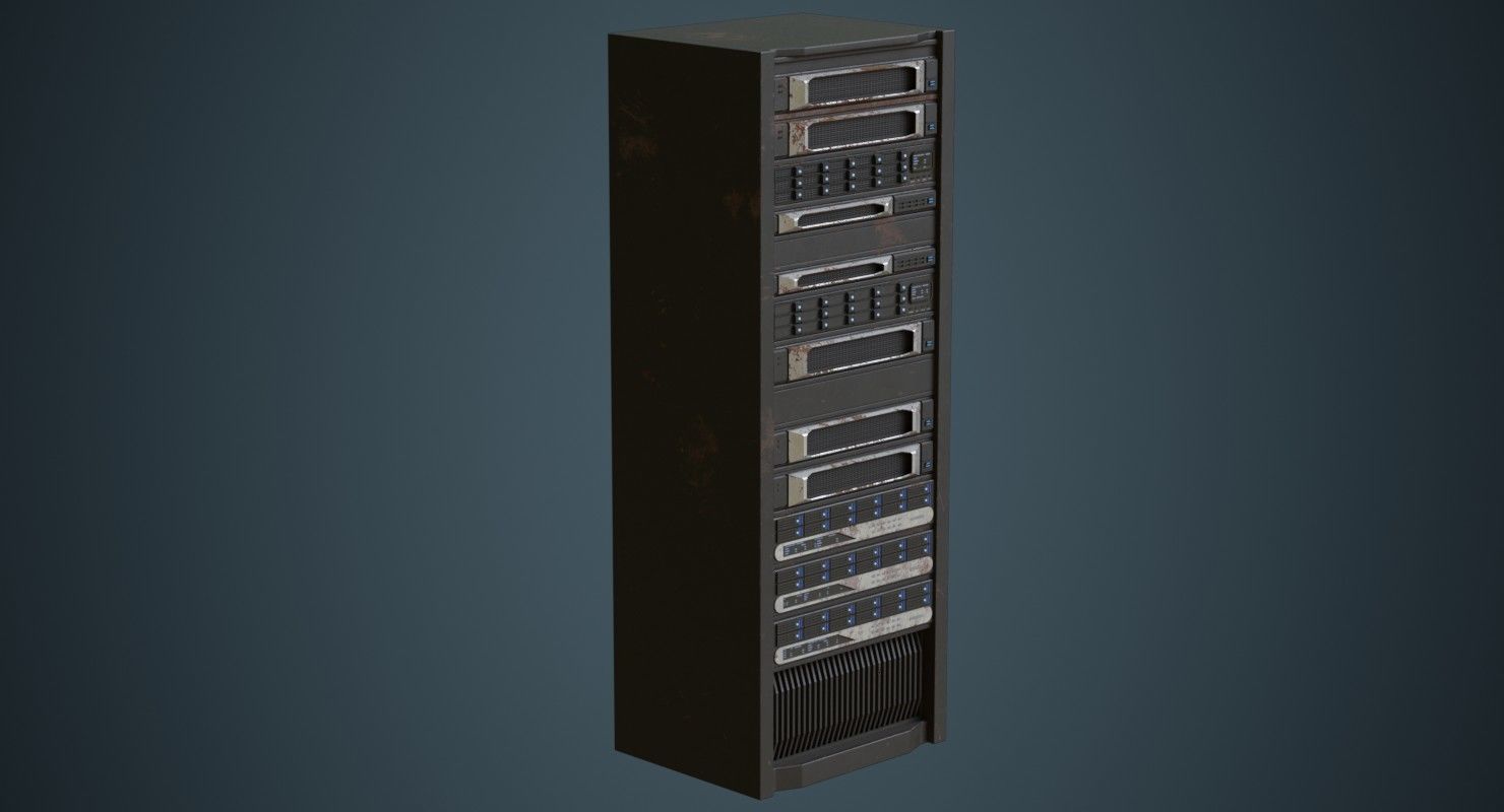 Server 2B Low-poly 3D model_1