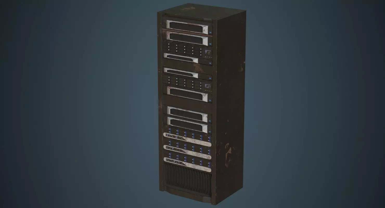 Server 2B Low-poly 3D model_0