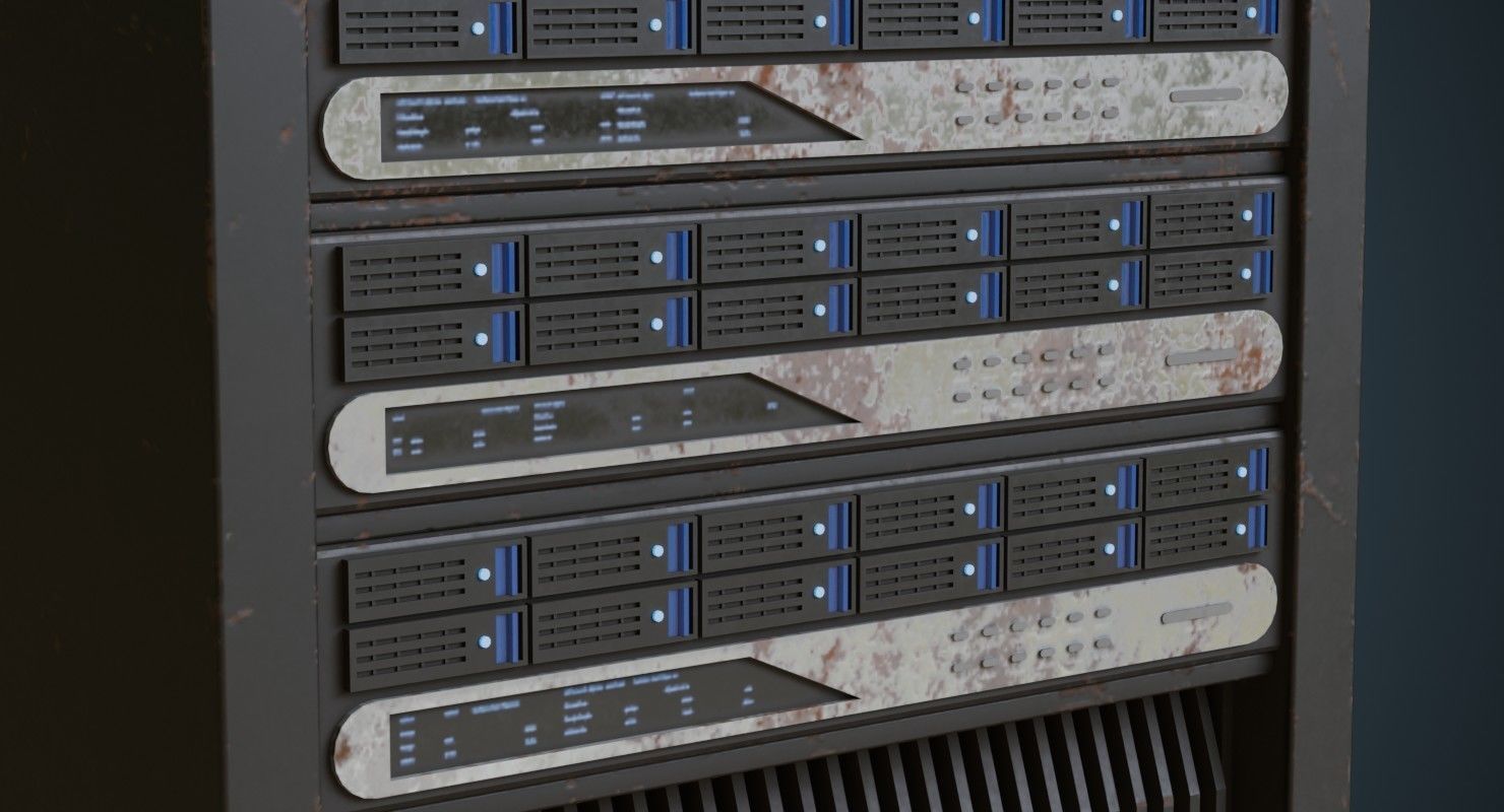 Server 2B Low-poly 3D model_5