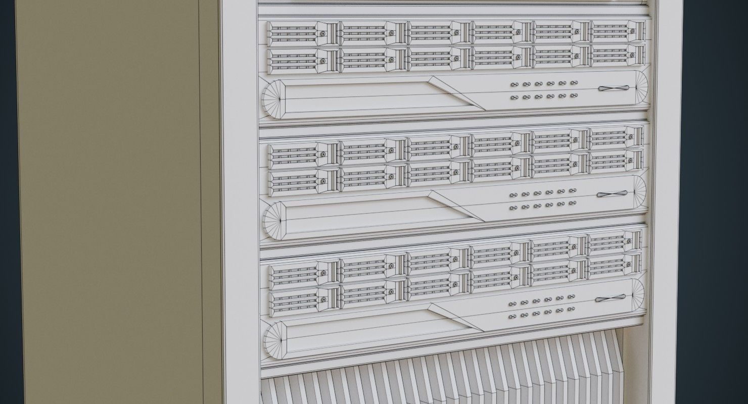 Server 2B Low-poly 3D model_8