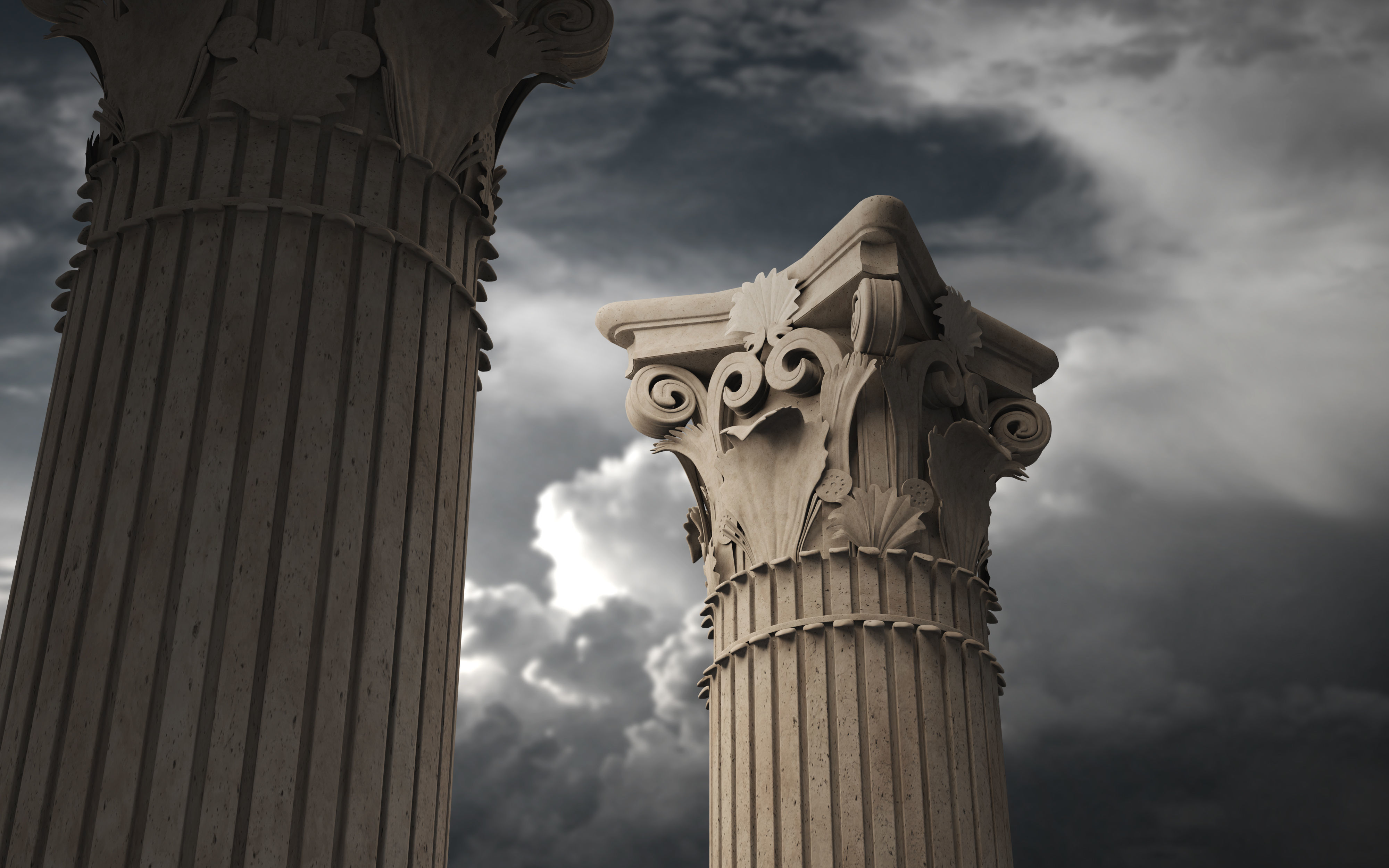 Classical column collection - Doric ionic corinthian Low-poly 3D model_2