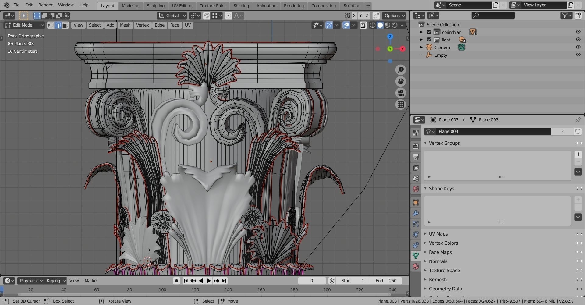 Classical column collection - Doric ionic corinthian Low-poly 3D model_32