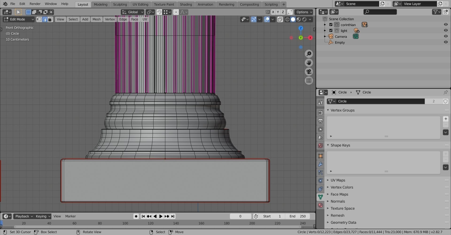 Classical column collection - Doric ionic corinthian Low-poly 3D model_28