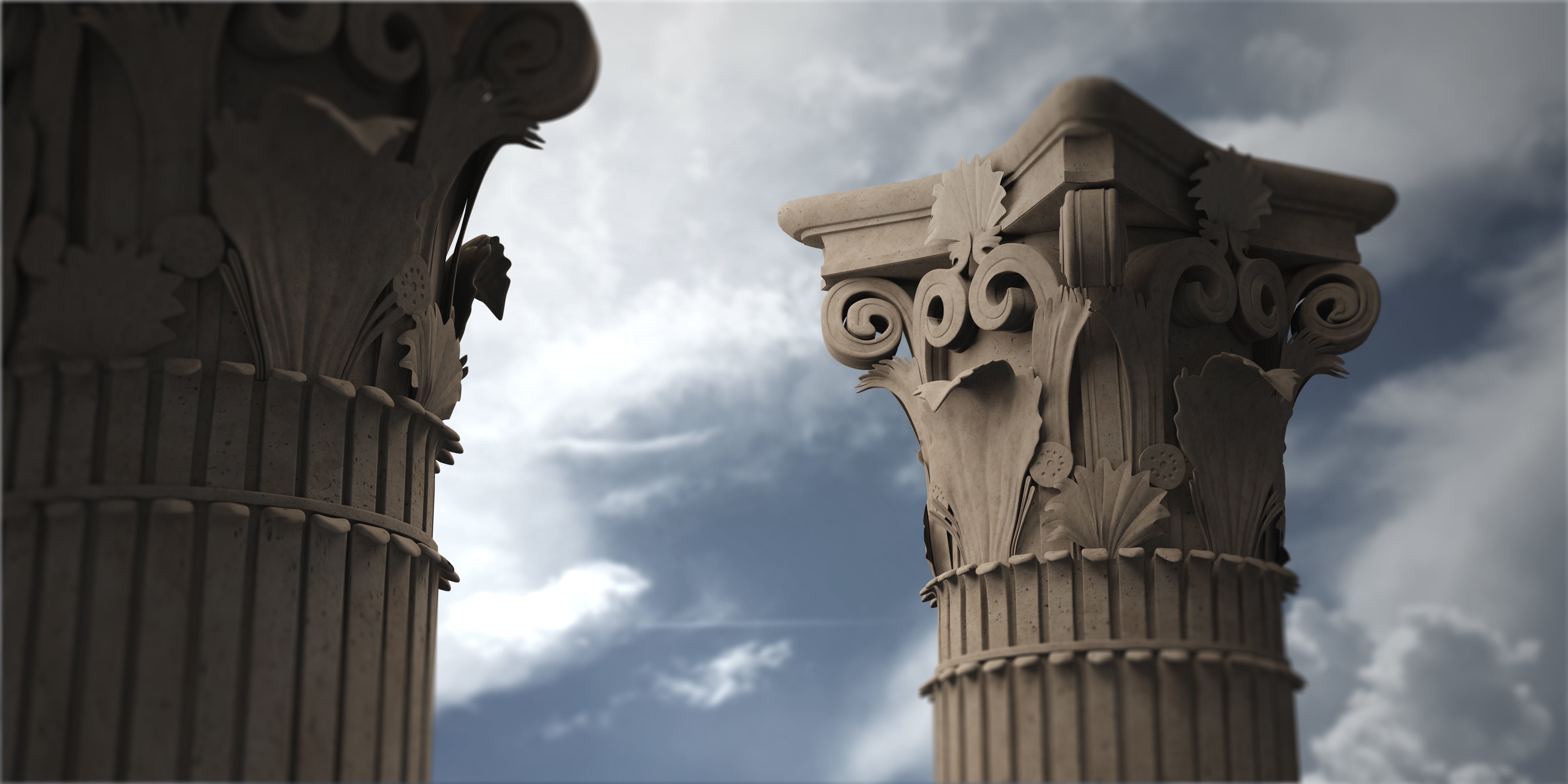 Classical column collection - Doric ionic corinthian Low-poly 3D model_20