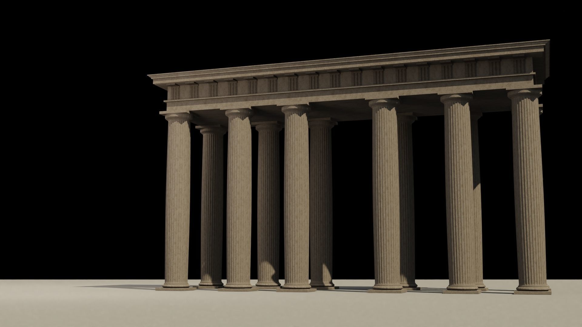 Classical column collection - Doric ionic corinthian Low-poly 3D model_17