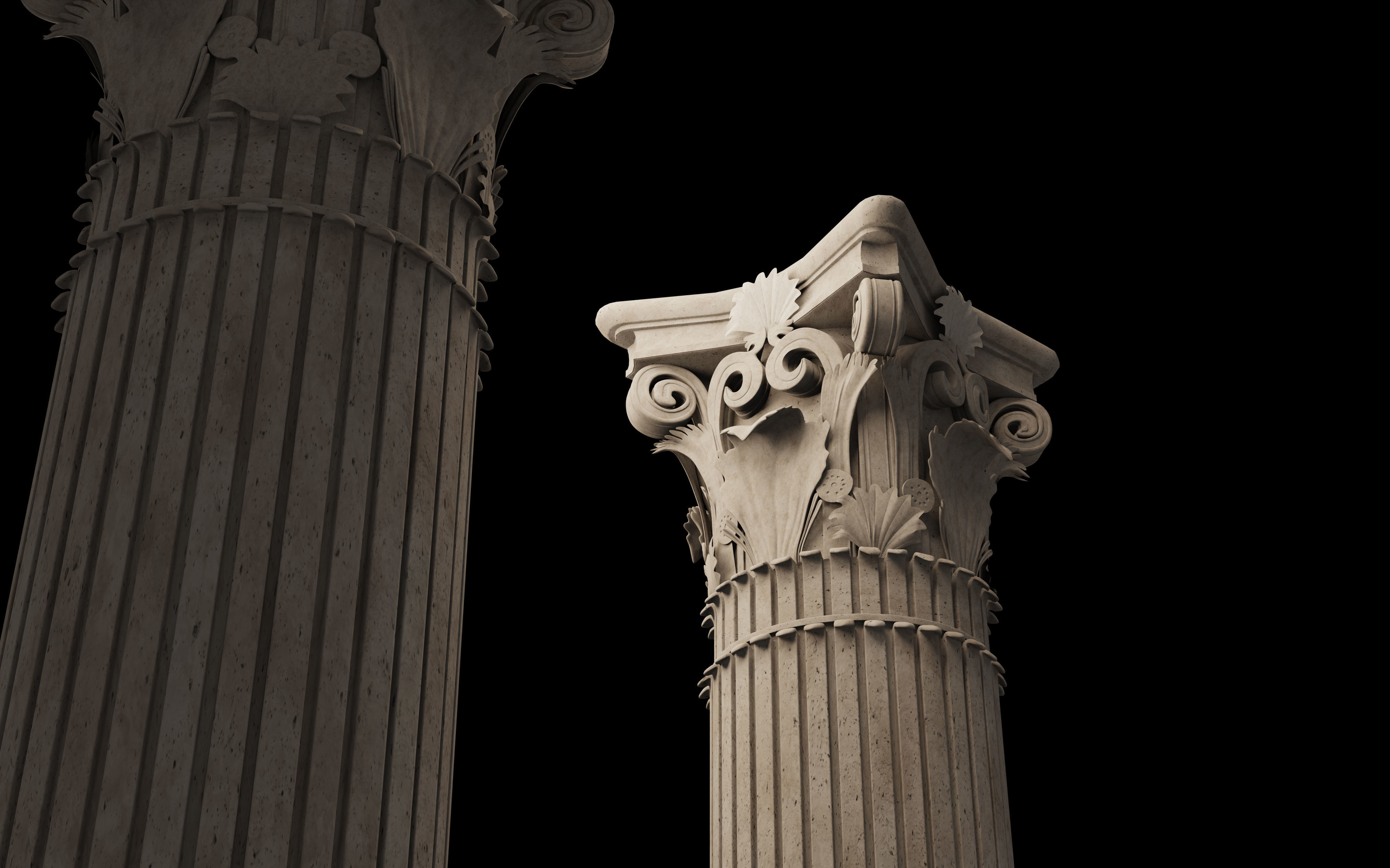 Classical column collection - Doric ionic corinthian Low-poly 3D model_14
