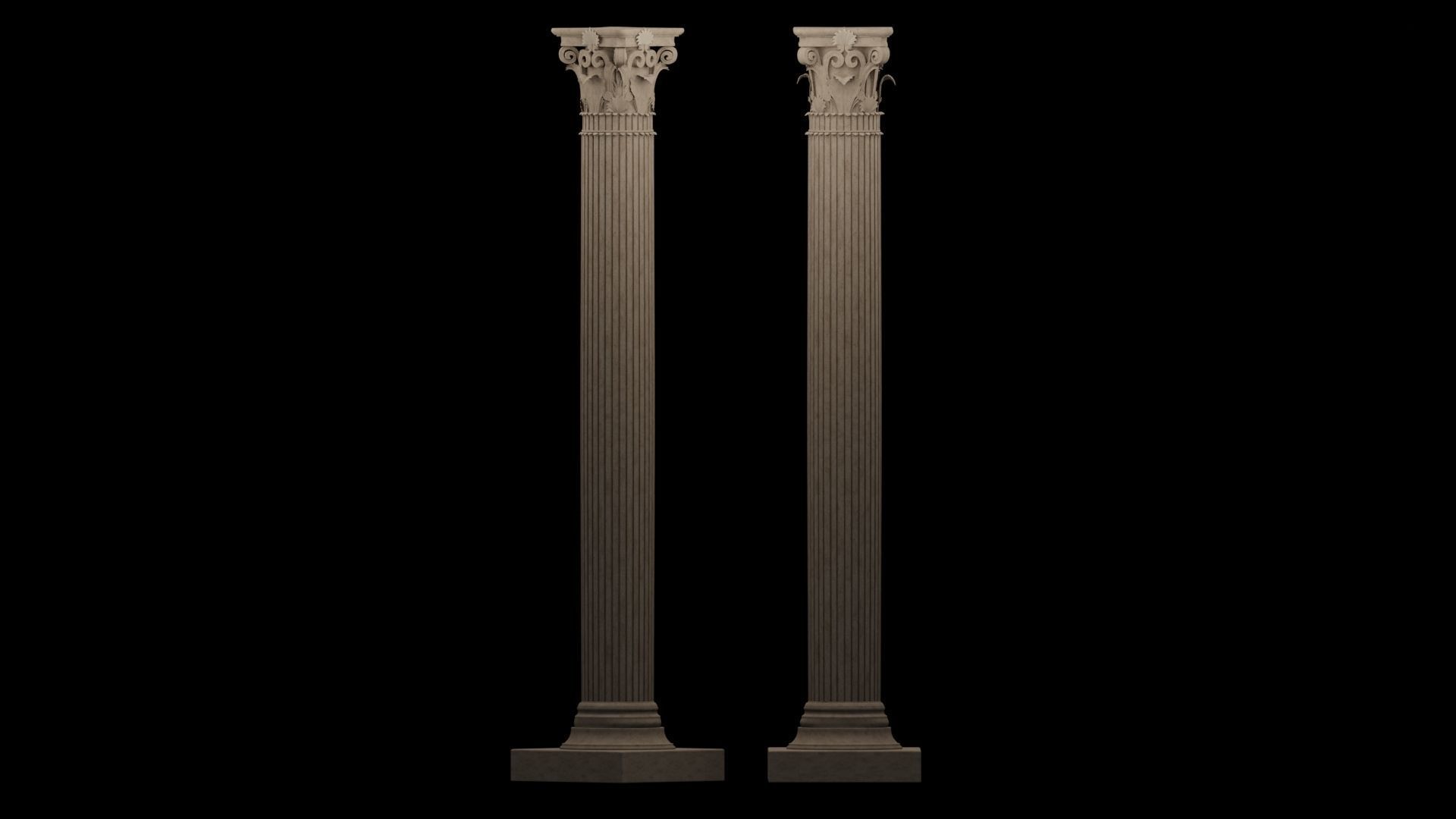 Classical column collection - Doric ionic corinthian Low-poly 3D model_19