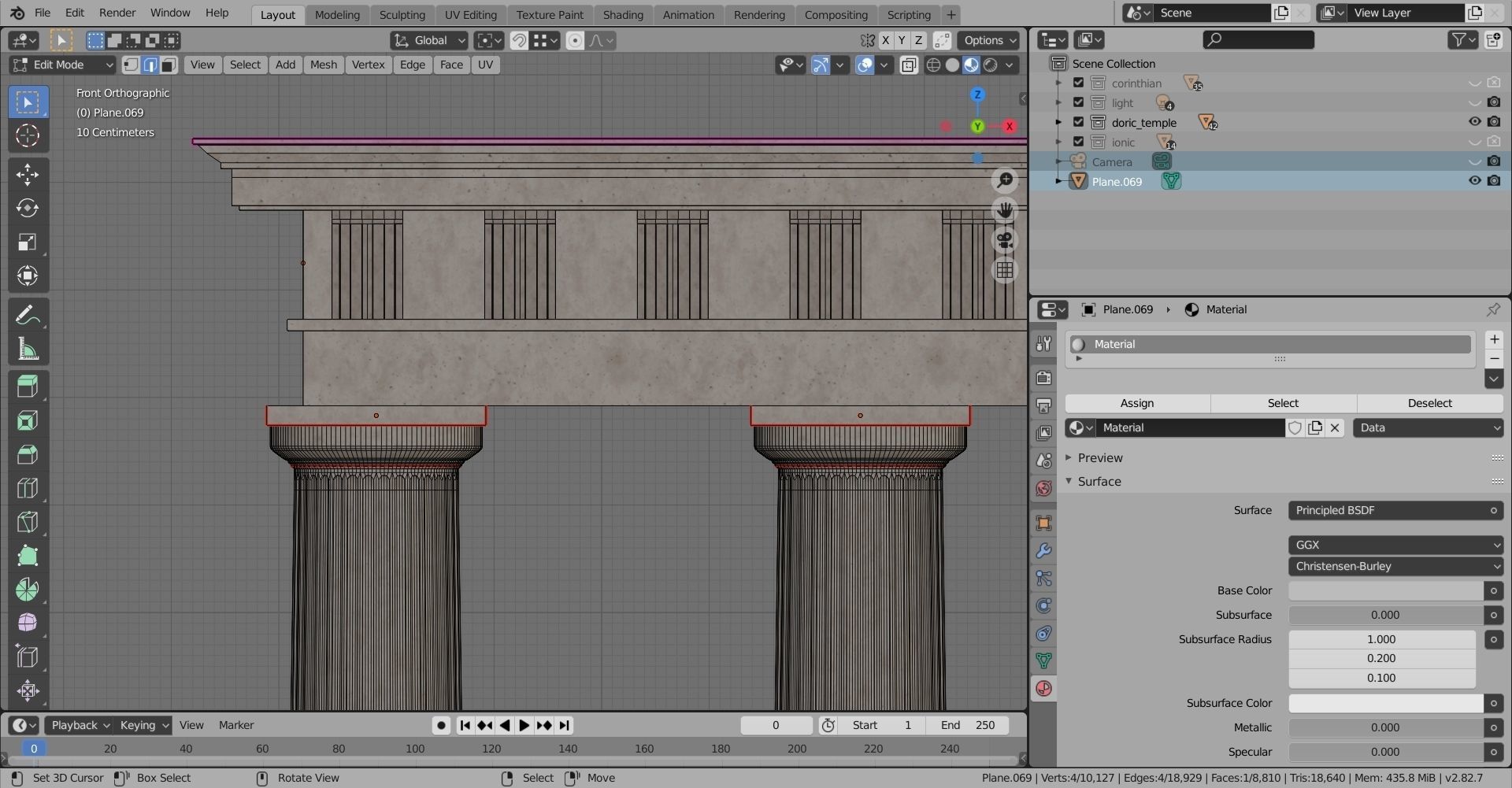 Classical column collection - Doric ionic corinthian Low-poly 3D model_21