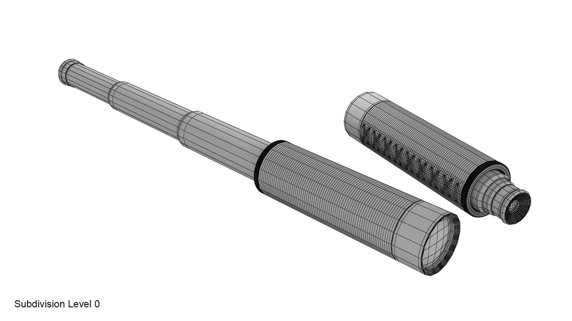 Spyglass telescope 3D model_16