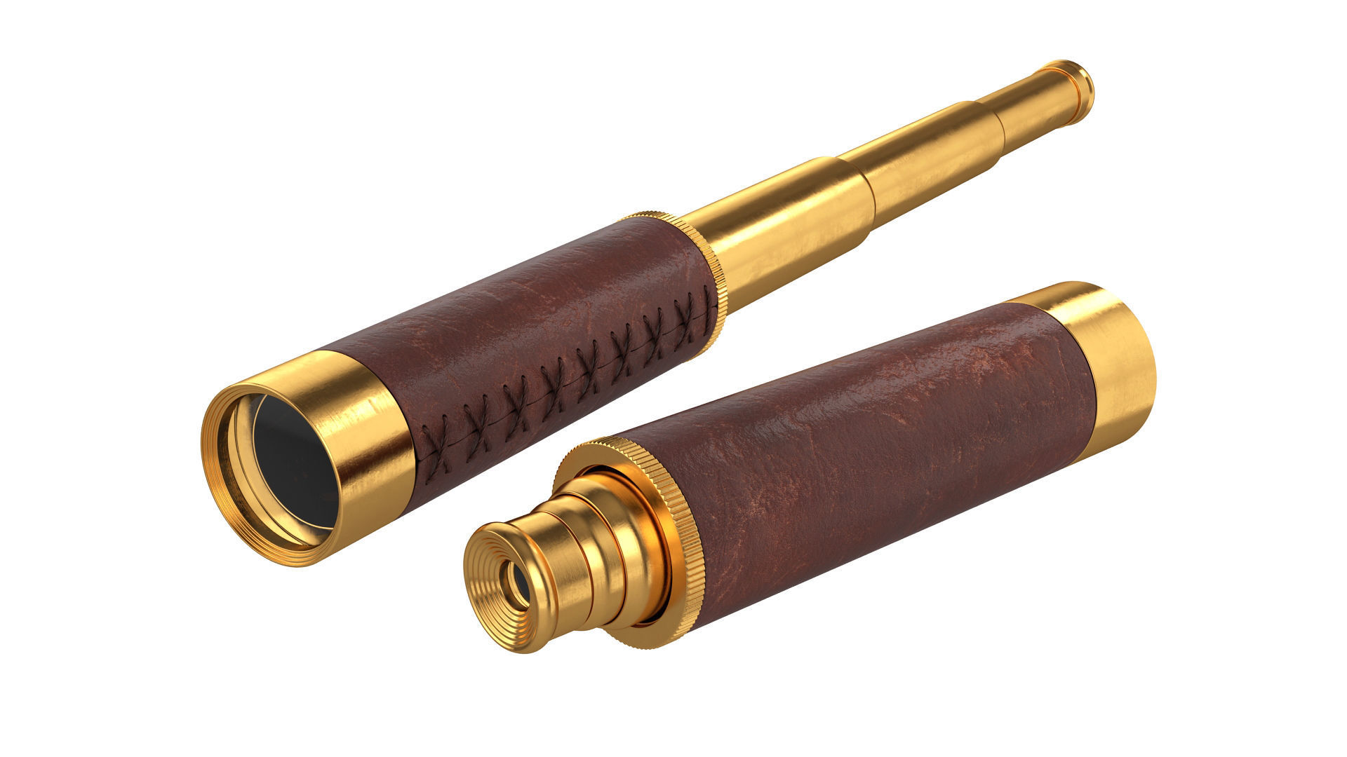 Spyglass telescope 3D model_2