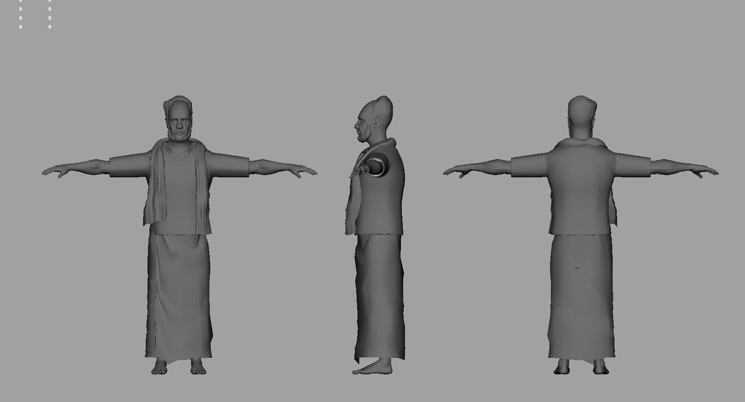 old man india 3d model 3D model_4