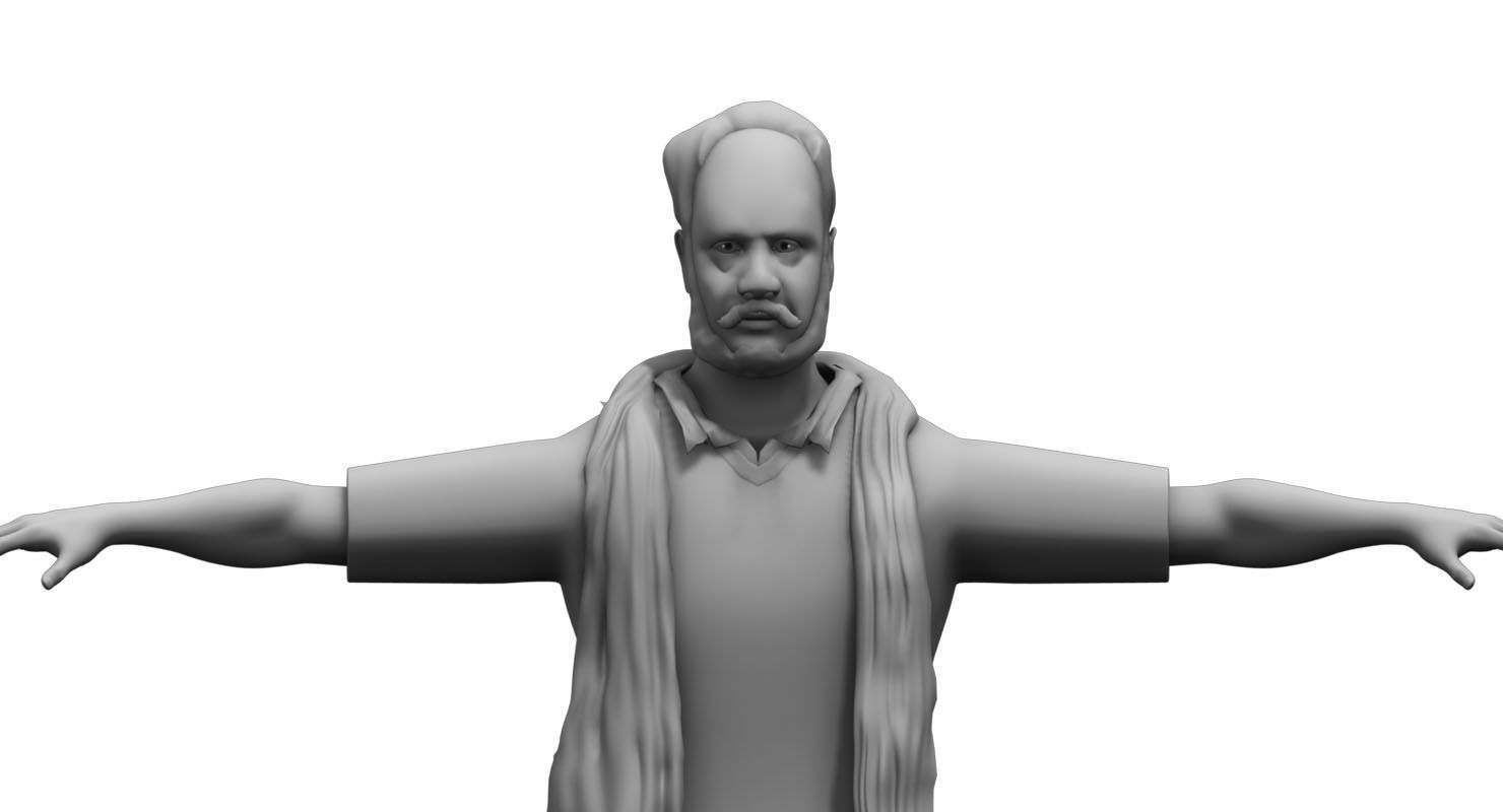 old man india 3d model 3D model_1