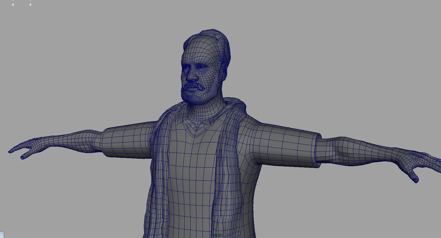 old man india 3d model 3D model_7