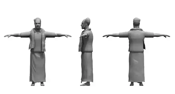 old man india 3d model