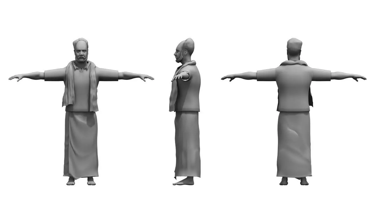 old man india 3d model 3D model_0