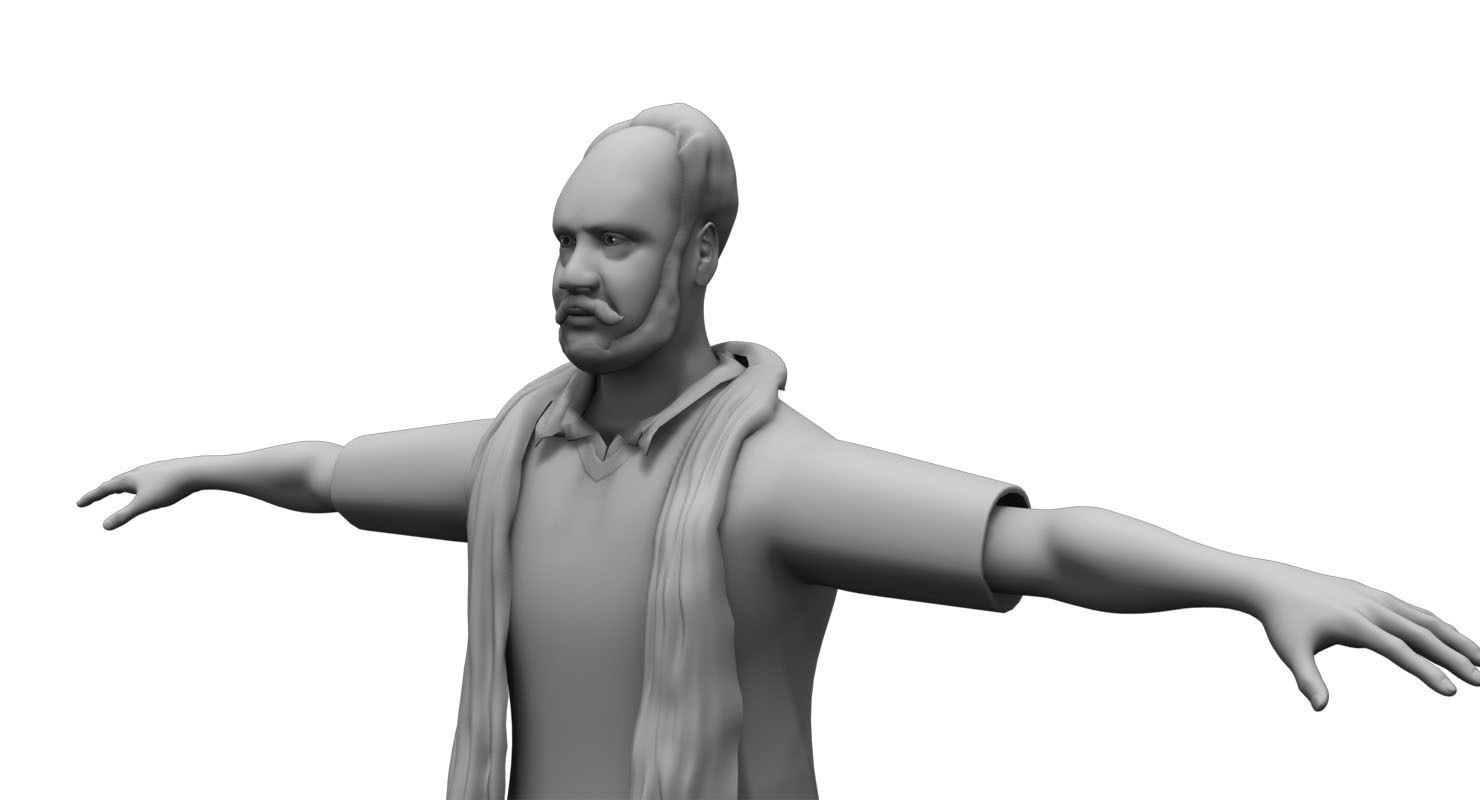 old man india 3d model 3D model_2