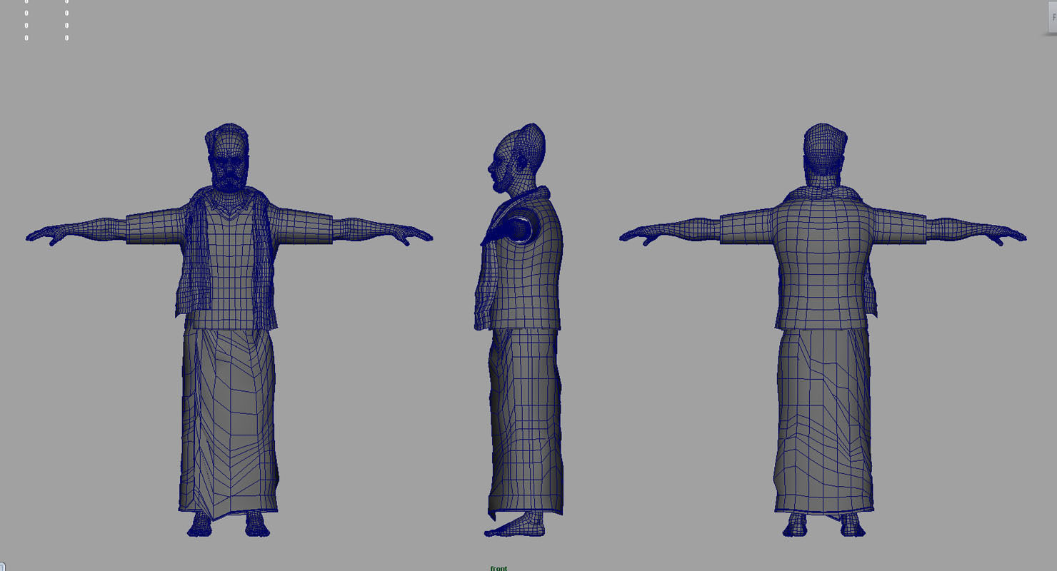 old man india 3d model 3D model_5