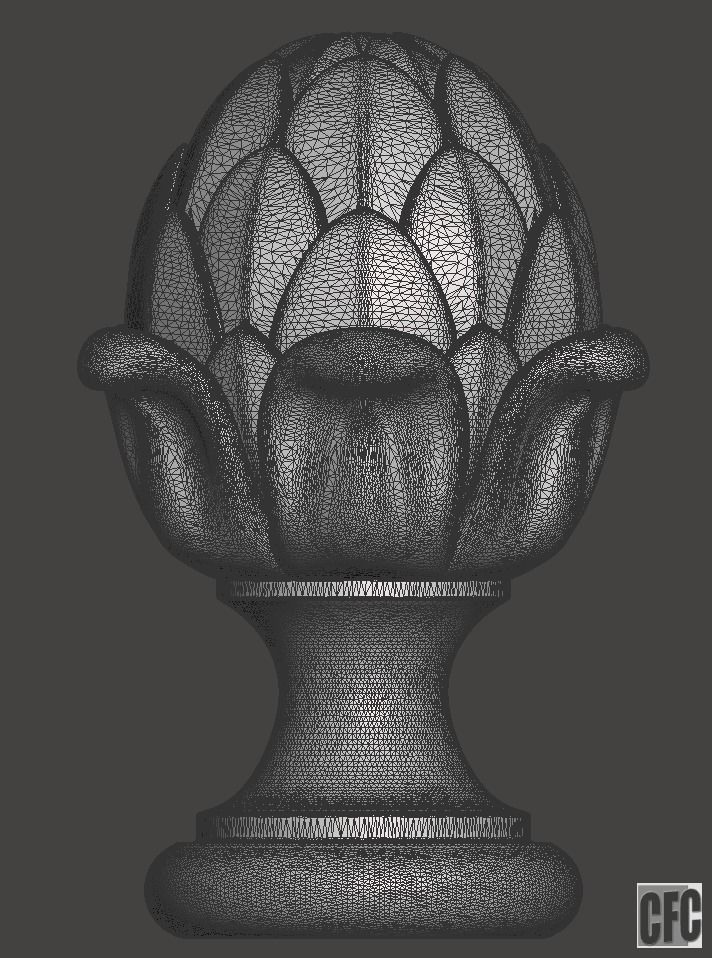 WoodCarving Finial - 3d model for CNC - FinialCFC01 3D print model_6