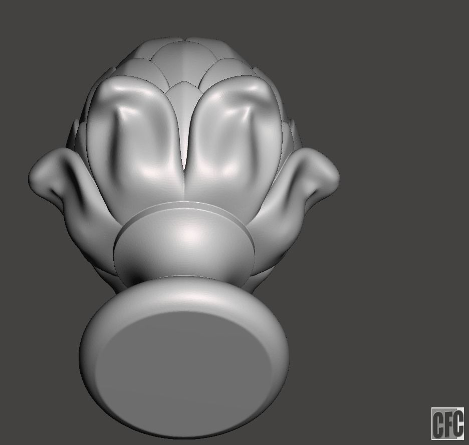 WoodCarving Finial - 3d model for CNC - FinialCFC01 3D print model_3