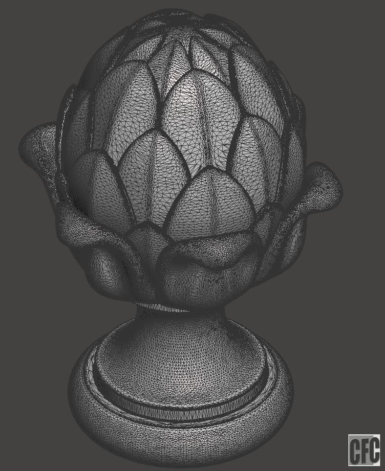 WoodCarving Finial - 3d model for CNC - FinialCFC01 3D print model_7