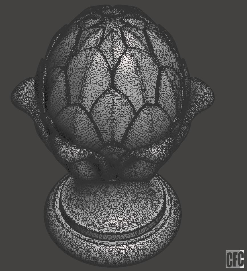 WoodCarving Finial - 3d model for CNC - FinialCFC01 3D print model_8