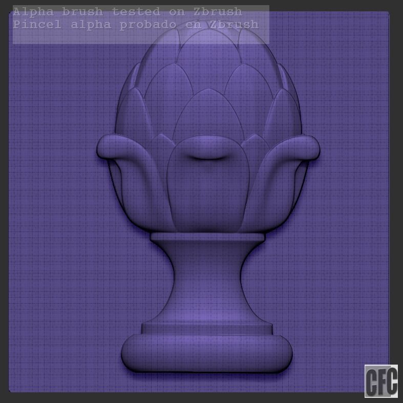 WoodCarving Finial - 3d model for CNC - FinialCFC01 3D print model_19