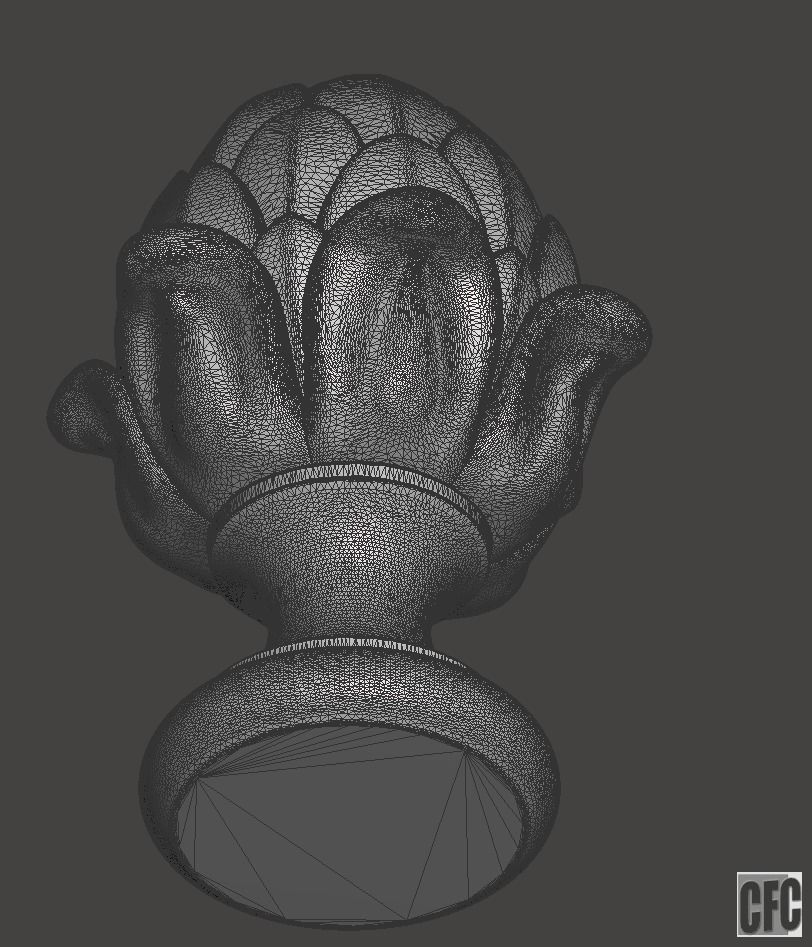 WoodCarving Finial - 3d model for CNC - FinialCFC01 3D print model_10