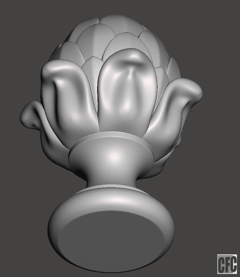WoodCarving Finial - 3d model for CNC - FinialCFC01 3D print model_4