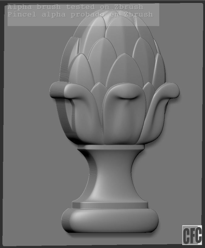 WoodCarving Finial - 3d model for CNC - FinialCFC01 3D print model_17