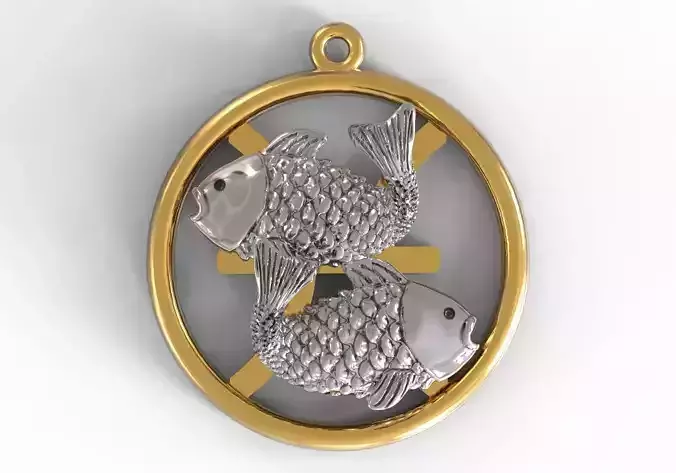 Pisces on symbol 3D print model