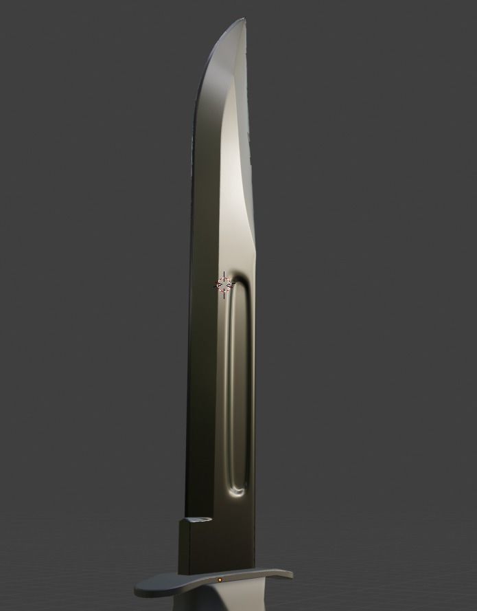 This Combat Knife Design with Low poly Low-poly 3D model_3