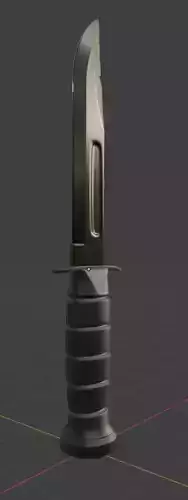 This Combat Knife Design with Low poly