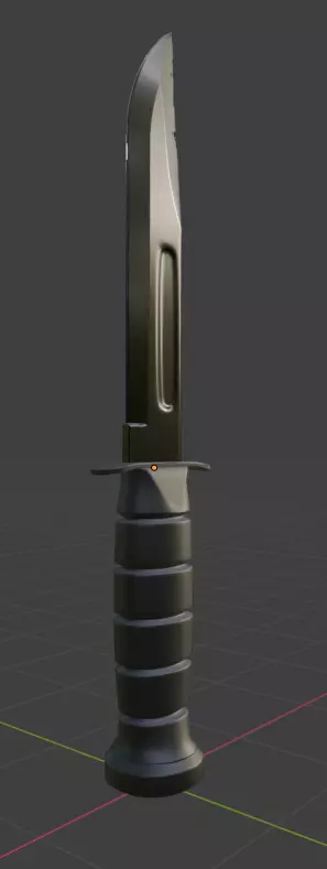 This Combat Knife Design with Low poly Low-poly 3D model_0