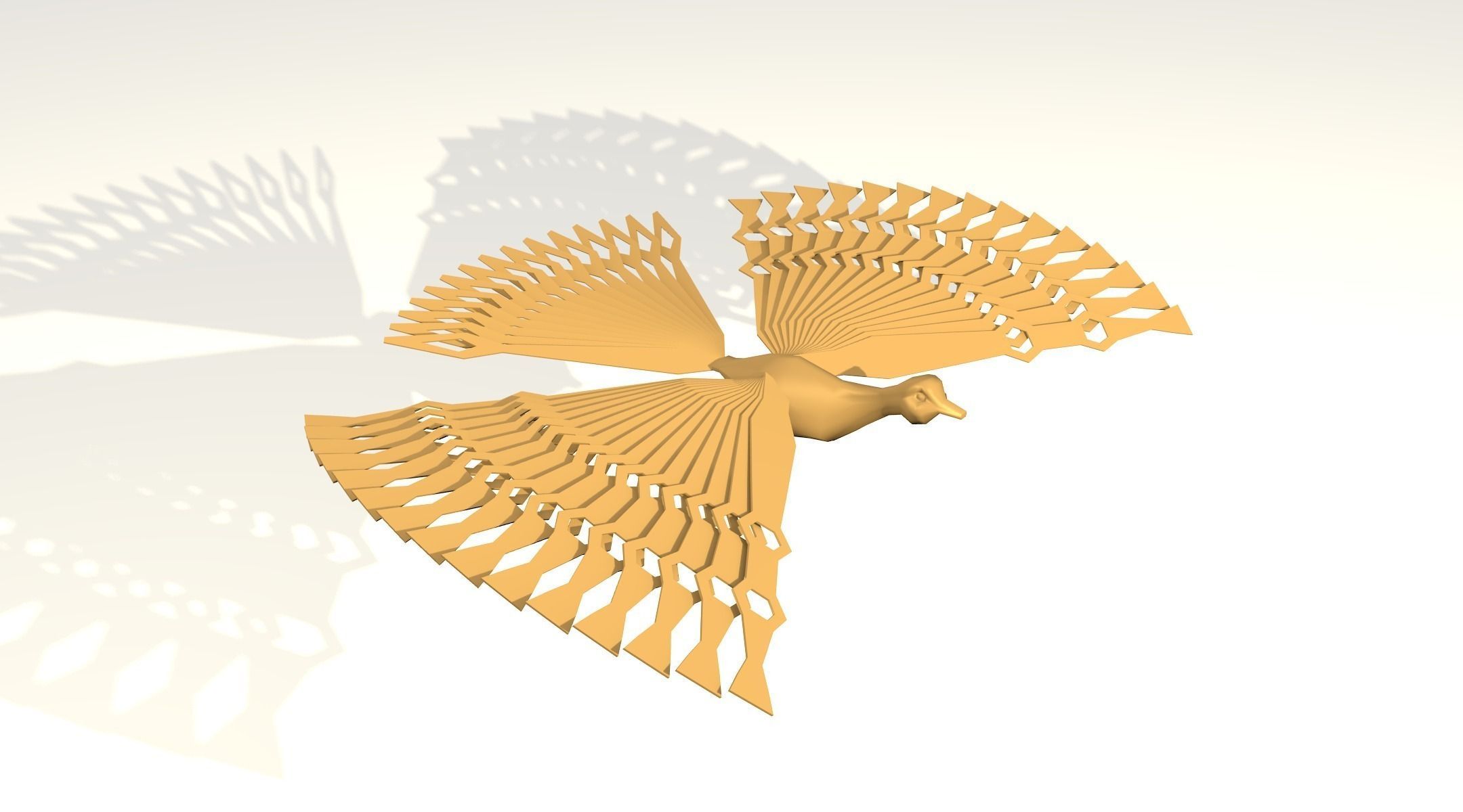 Happy bird Low-poly 3D model