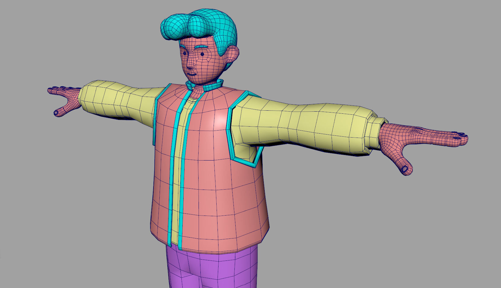 Cartoon Character young man 3D 3D model_6