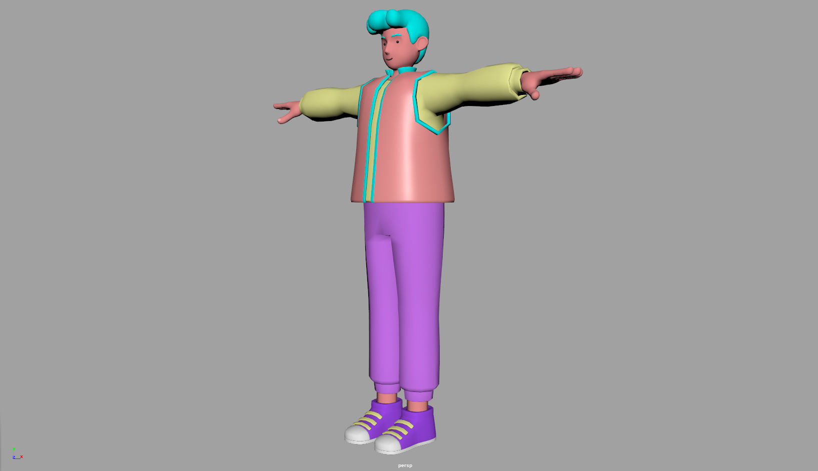 Cartoon Character young man 3D 3D model_3