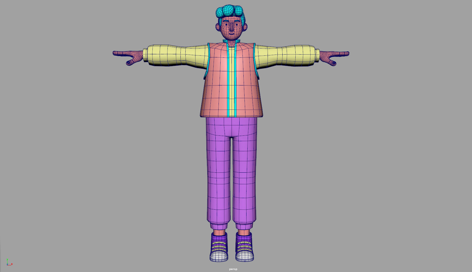 Cartoon Character young man 3D 3D model_5