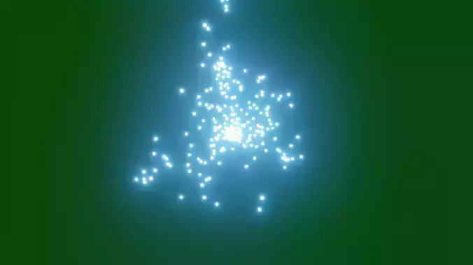 green screen 3d blue particles