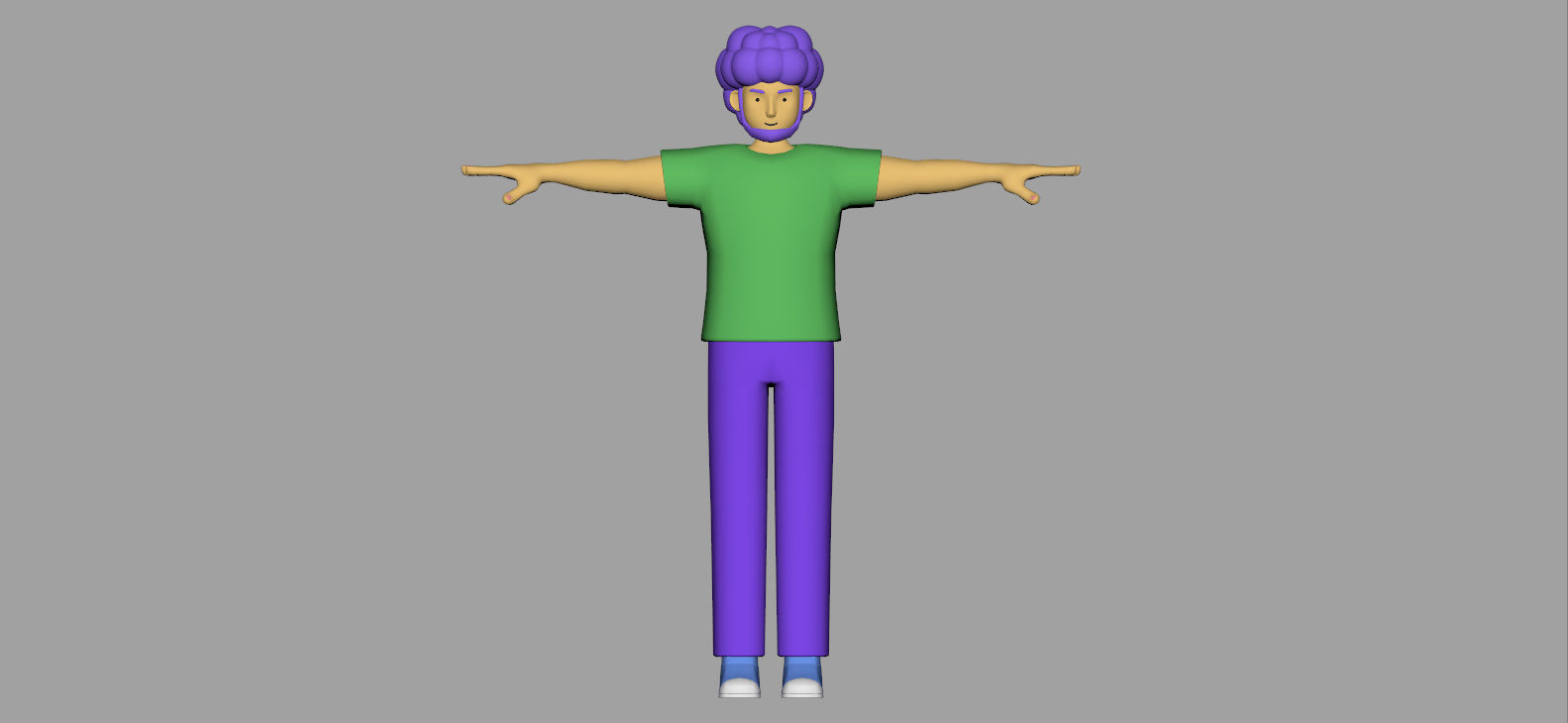 Cartoon Character adult man 3D model Low-poly 3D model_2