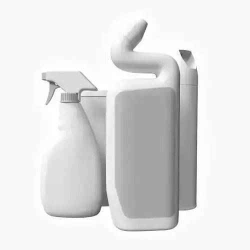 3D Detergents bottle of cleaning spray and bottle of cleaner 3D model