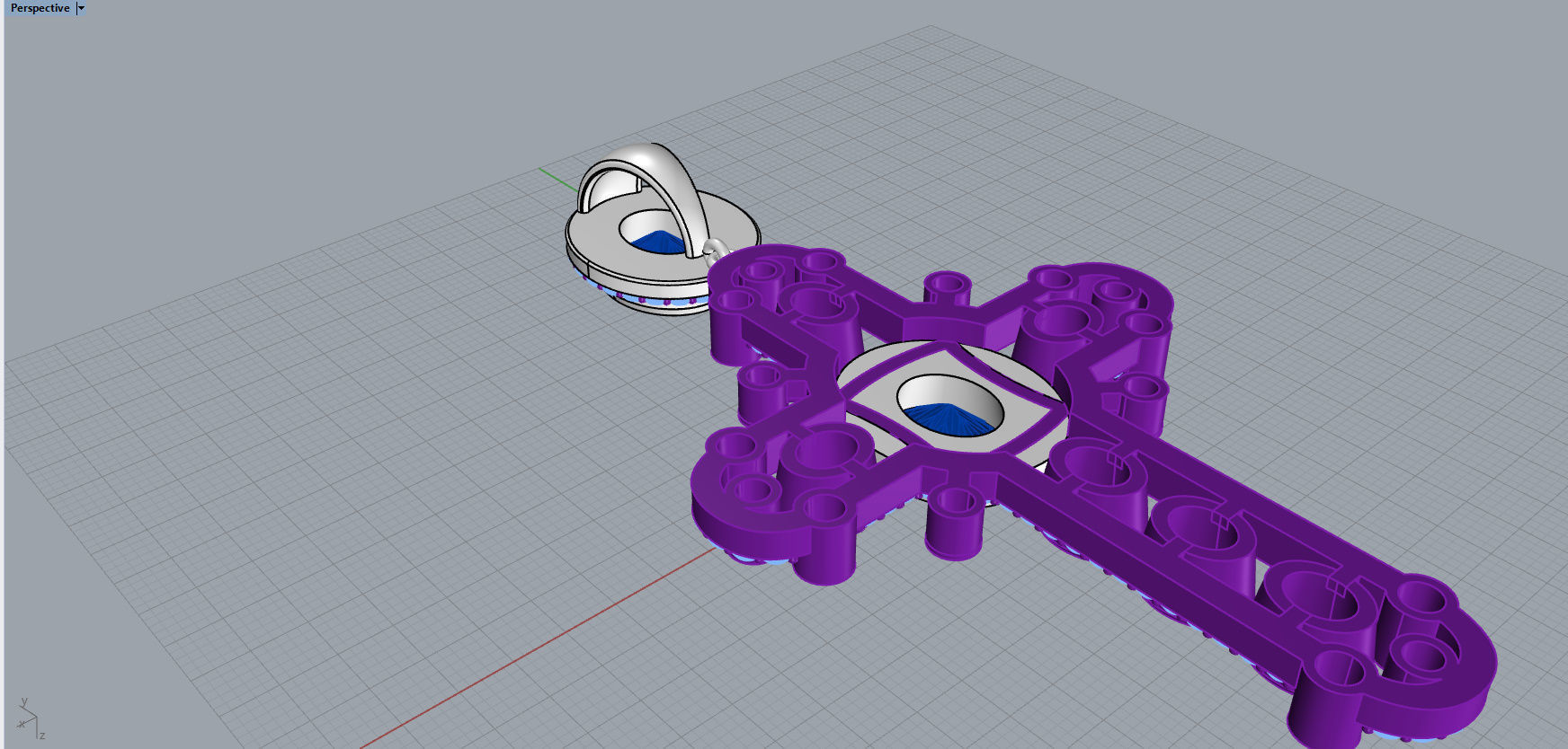 Luxury Cross Pendant With Gems 3D print model_11