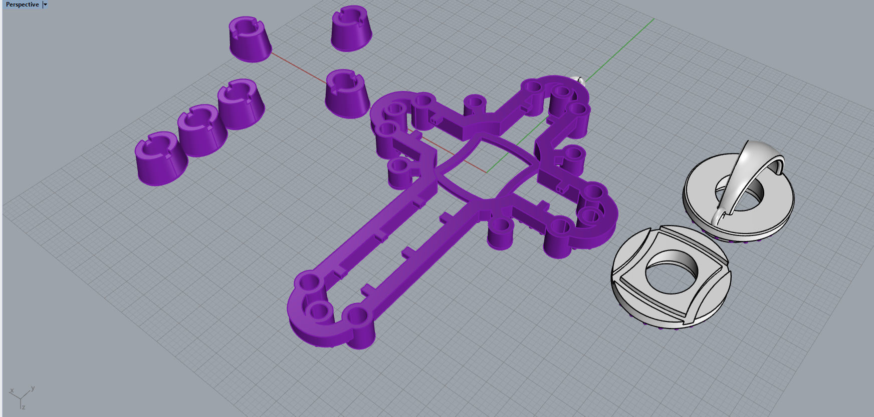 Luxury Cross Pendant With Gems 3D print model_15