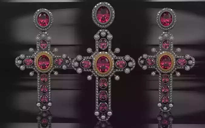 Luxury Cross Pendant With Gems