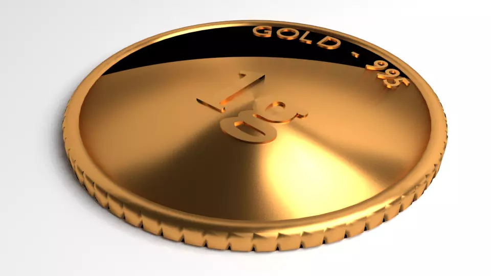 Goldcoin 1gram 3D model_0