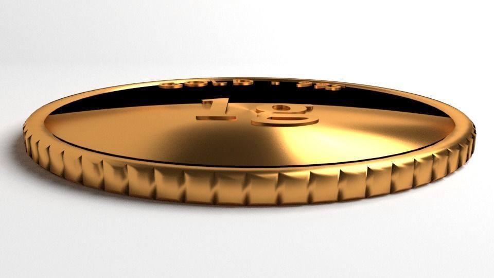 Goldcoin 1gram 3D model_1