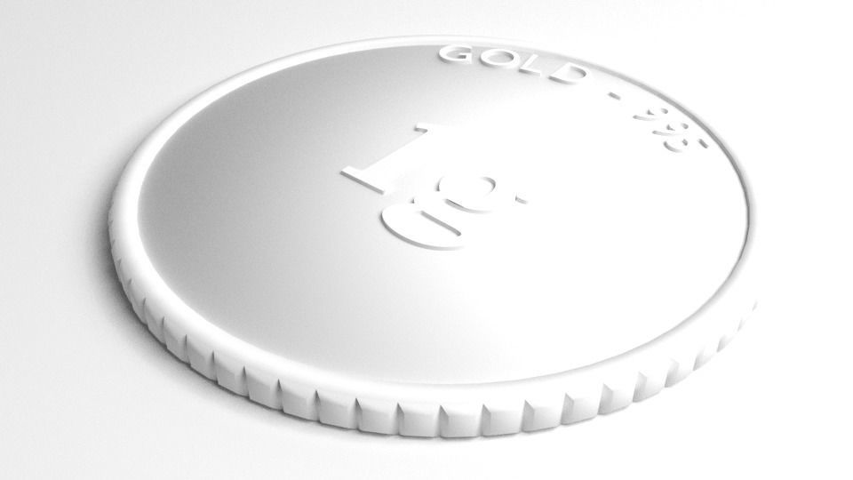 Goldcoin 1gram 3D model_4