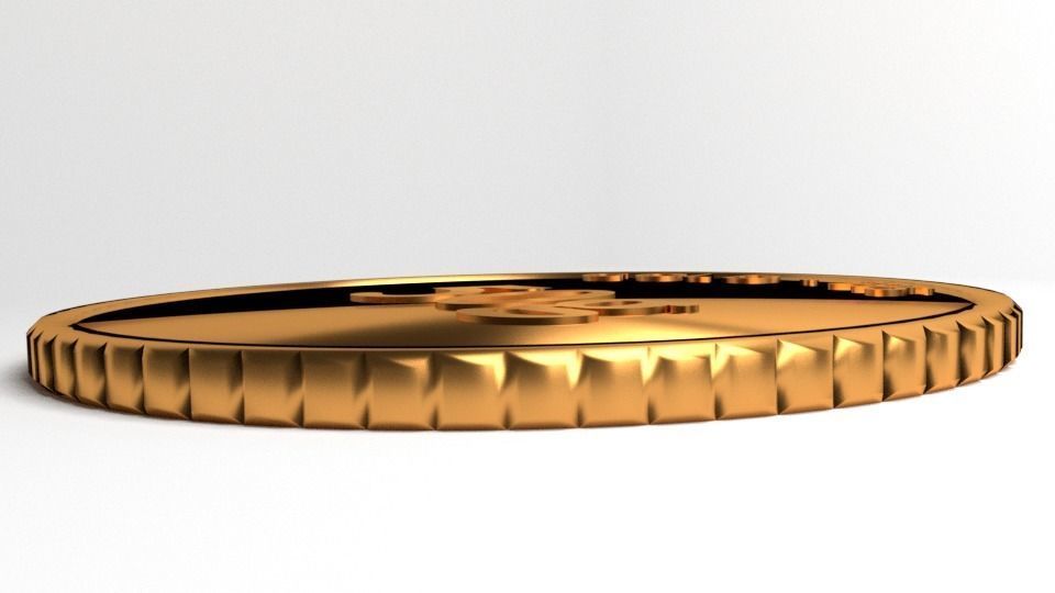 Goldcoin 50gram 3D model_3