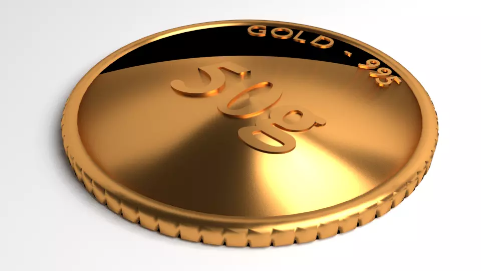 Goldcoin 50gram 3D model_0