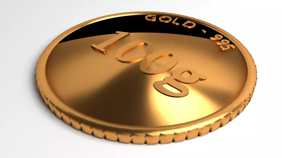 Goldcoin 100gram 3D model